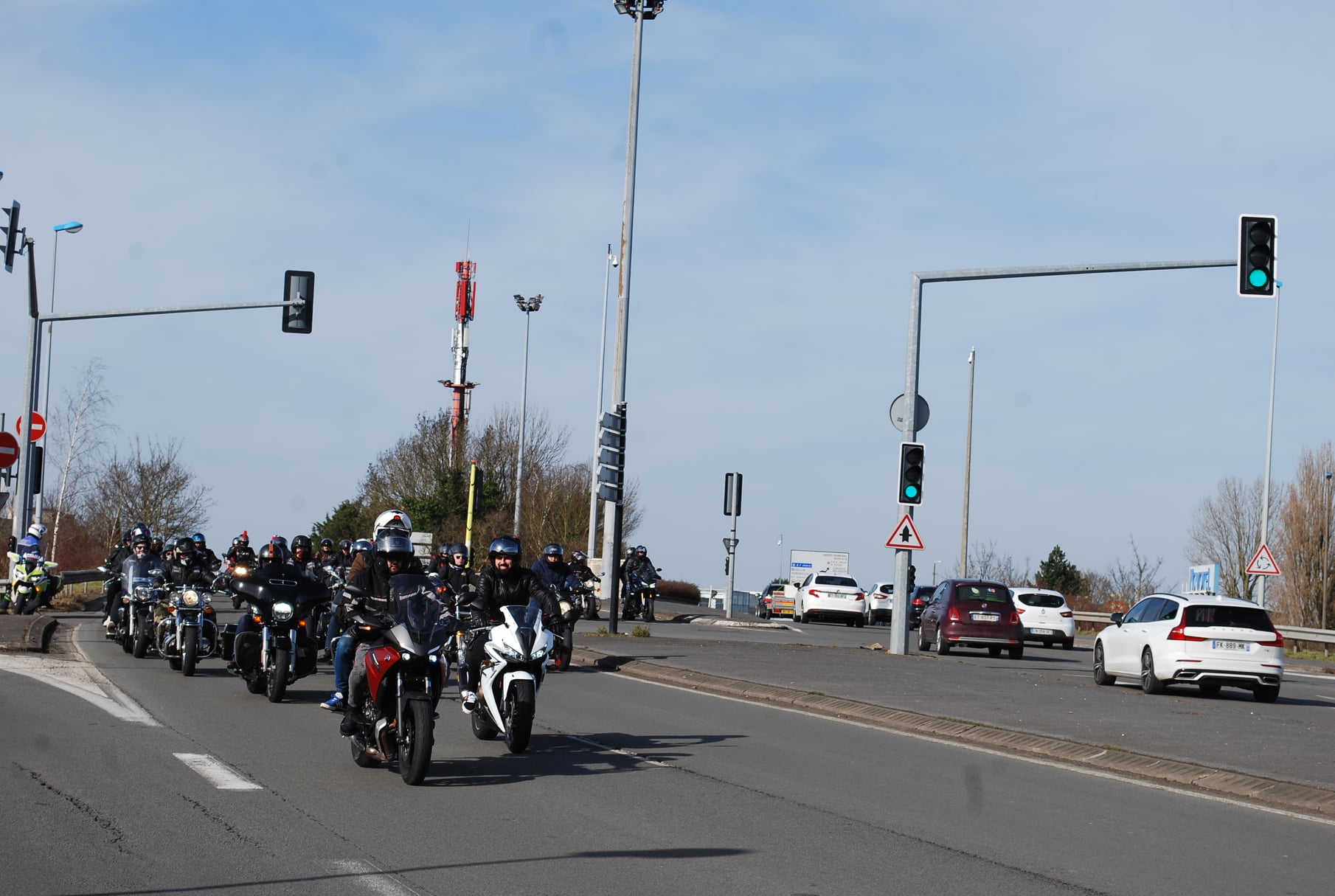 Motards en manifestation pour la défense de leurs droits
