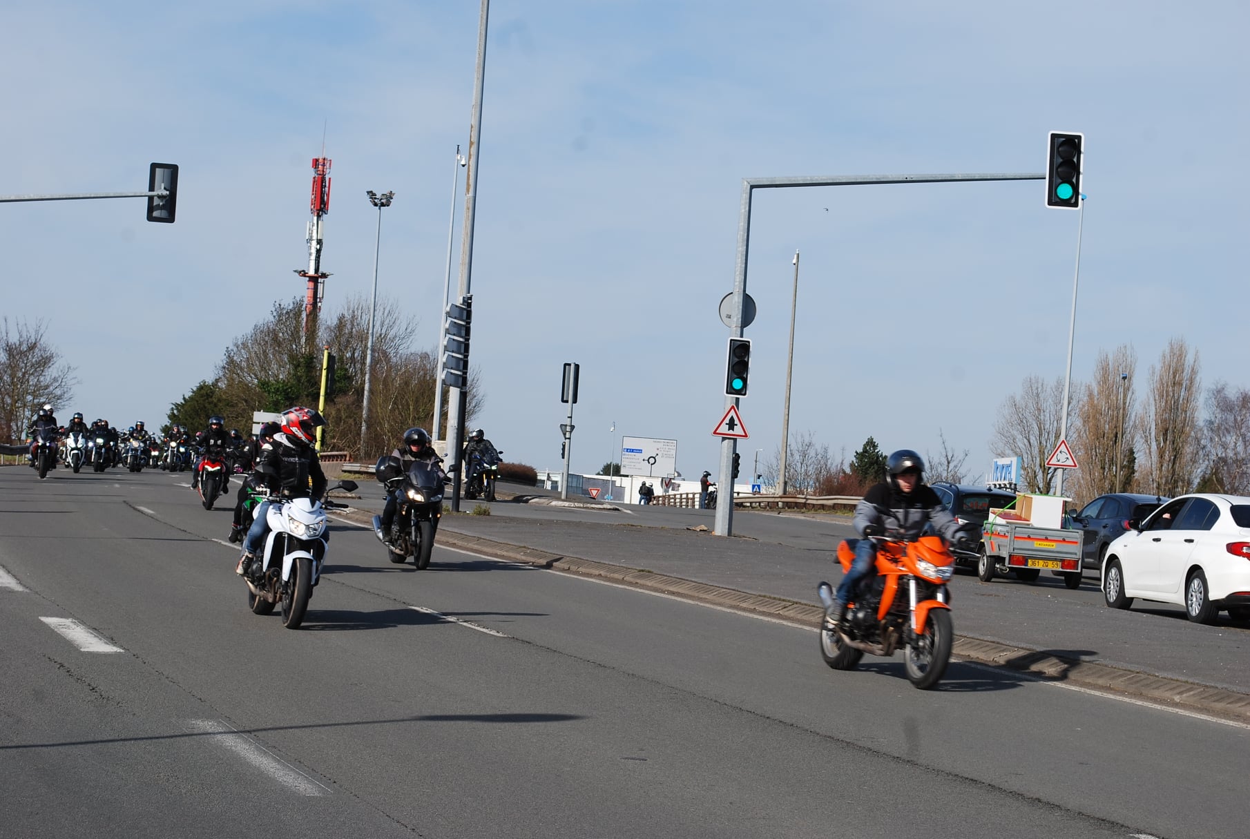 Motards affiliés à la FMF lors d'une manifestation nationale